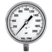 Tel-Tru 1% Stainless Steel Pressure Gauge, Model 30